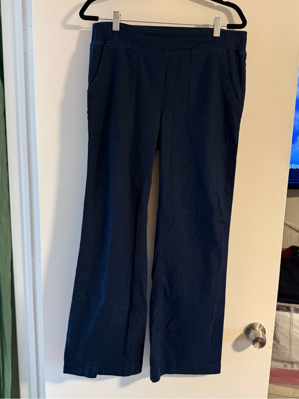 Women’s Navy Linen Blend Pants Size Large